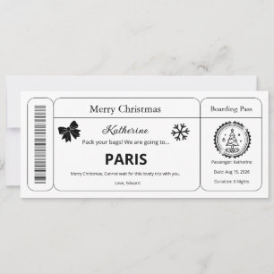 Convites Voucher de Natal, Bilhete de Embarque Personalizad