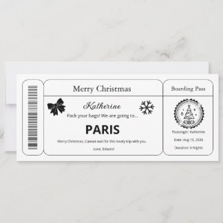 Convites Voucher de Natal, Bilhete de Embarque Personalizad
