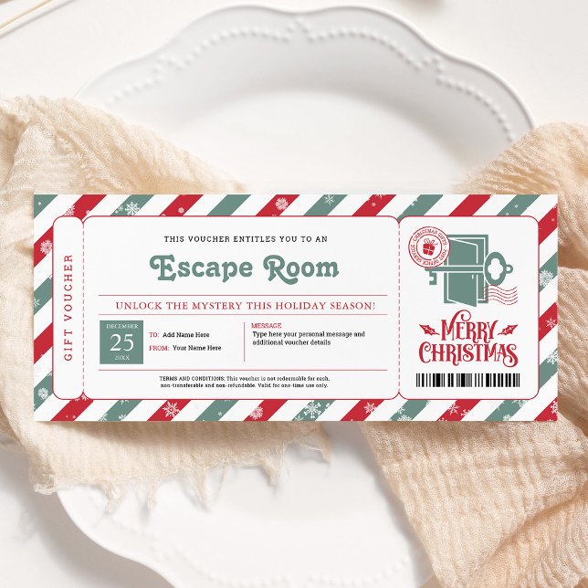 Convites Voucher de Natal de Escape Room (Criador carregado)