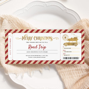 Convites Voucher de Passagem de Presente de Natal para Viag
