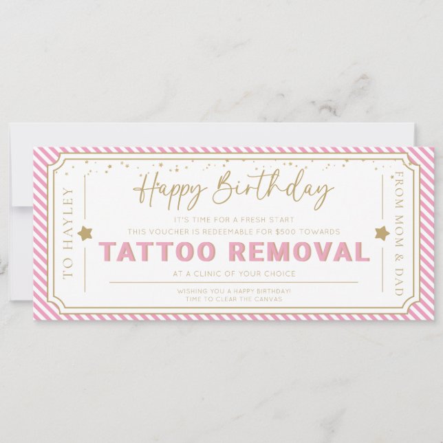 Convites Voucher de presente de aniversário para remoção de (Frente)