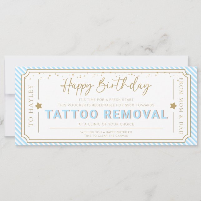Convites Voucher de presente de aniversário para remoção de (Frente)