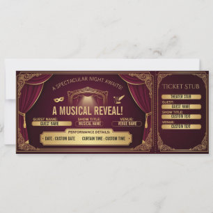 Convites Voucher de Presente de Bilhete de Teatro da Broadw