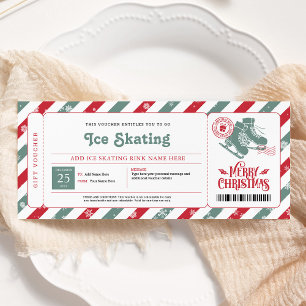 Convites Voucher de Presente de Patinação no Gelo de Natal