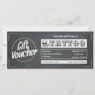 Convites Voucher de Presente de Tatuagem Personalizada Simp