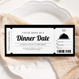 Convites Voucher de Reserva de Jantar de Data Noturna em Re