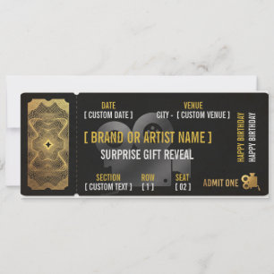 Convites Voucher de Revelação de Presente de Bilhete de Con