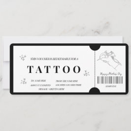 Convites Voucher de Tatuagem Minimalista Ousada