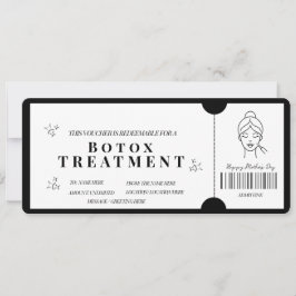 Convites Voucher de Tratamento de Botox Minimalista Ousado