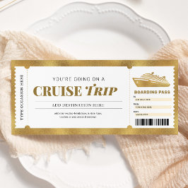 Convites Voucher de Viagem de Cruzamento Dourado