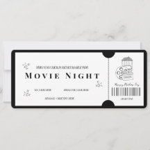 Voucher Minimalista Ousado Noite de Cinema