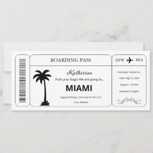 Convites Voucher Personalizado, Passagem de Embarque para V