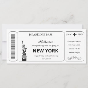 Convites Voucher Personalizado, Passagem de Embarque para V