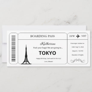 Convites Voucher Personalizado, Passagem de Embarque Passag