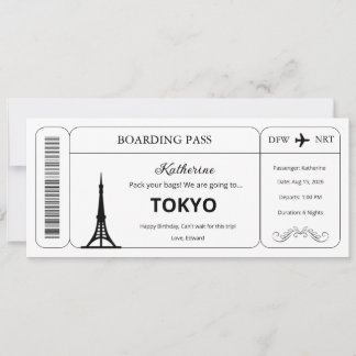 Convites Voucher Personalizado, Passagem de Embarque Passag