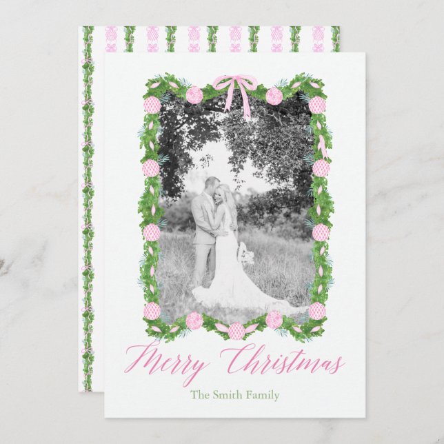 Convites Vovô Chinoiserie Ornament Garland (Frente/Verso)