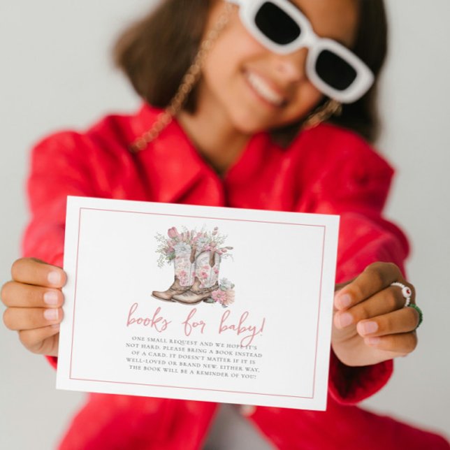 Convites Vovó Floral Rosa Bota Livros Vermelhos Para Bebê (Criador carregado)