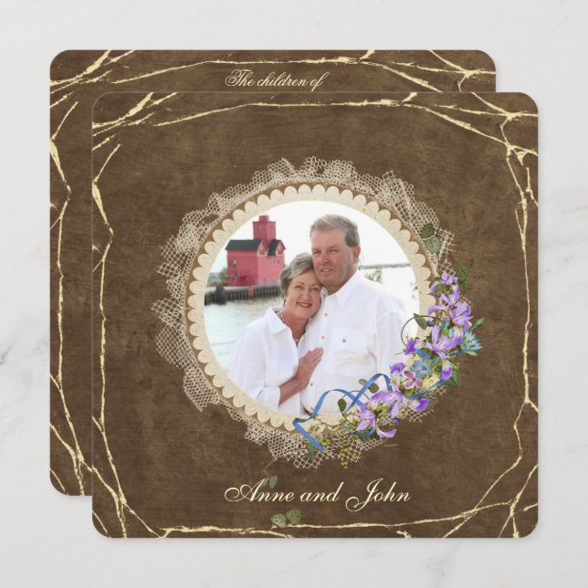 Convites Vow Renewage Frame (Frente/Verso)