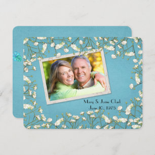 Convites Vow Renewal baby's breath border com foto