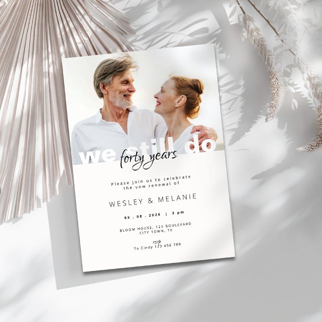 Convites Vow Renewal Invitation - We Still Do with Photo (vow renewal invitation - 40th wedding anniversary)