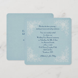 Convites Vow Renewal-lace cantos na textura aqua macia