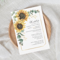Vow Renewal Sunflower Eucalyptus Greenery Script