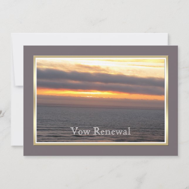 Convites Vow Renewal Sunset (Frente)