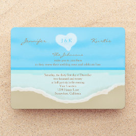 Convites Vow Renewal Watercolor Beach Blue