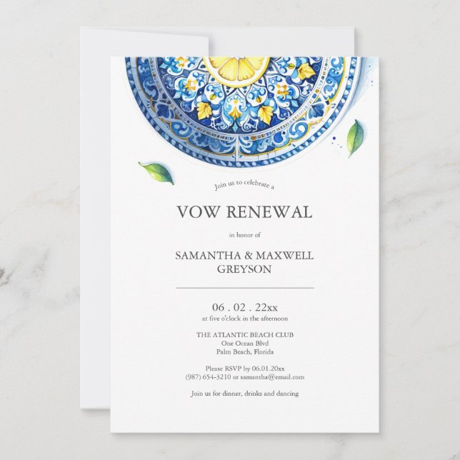 Convites Vow Reneways Convidações de Aniversário Azul e Yel (Frente)