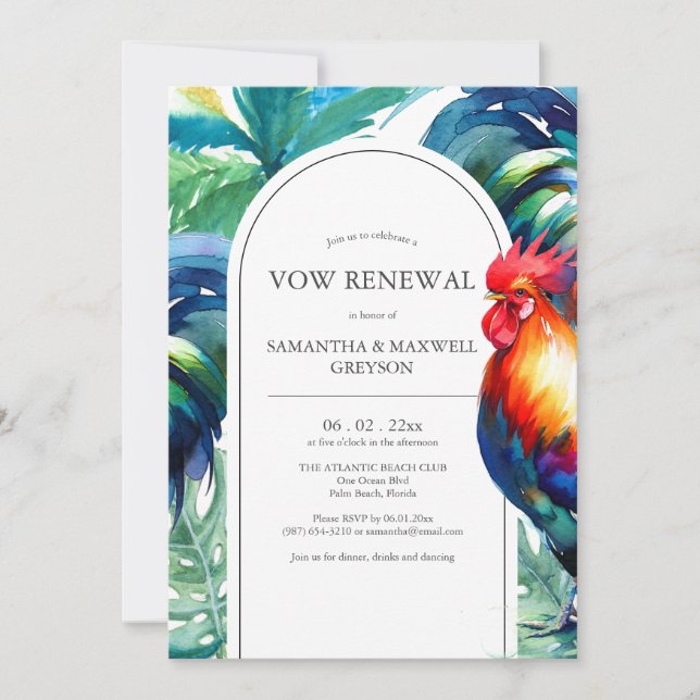 Convites Vow Reneways Convidações de Aniversário na Flórida (Frente)