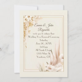 Convites Vow Renewding Wedding Floral Frame