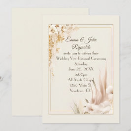 Convites Vow Renewding Wedding Floral Frame