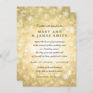 Convites Vow Renewer Dourado Winter Wonderland Sparkle