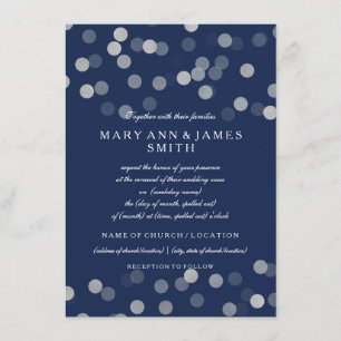 Convites Vow Renewer Sliver Marinho Azul