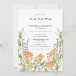 Convites Vow Renewices Floral Watercolor