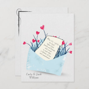 Convites Vow Renewing, flores do coração
