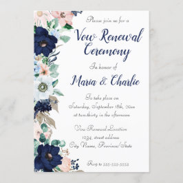 Convites Vow Renewony Elegant Florals