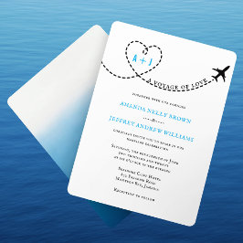 Convites Voyage of Love Airplane Route Destination Wedding