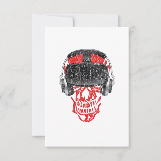 Convites Vr Gamer Headset Video Game Skull - Realidade Virt (Frente)