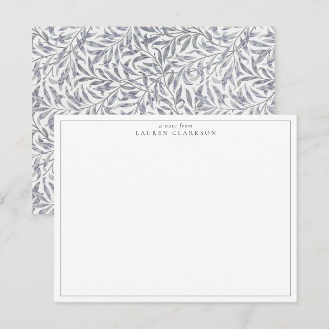 CONVITES W. MORRIS WILLOW BOUGH BLUE NOTE CARD (Frente/Verso)