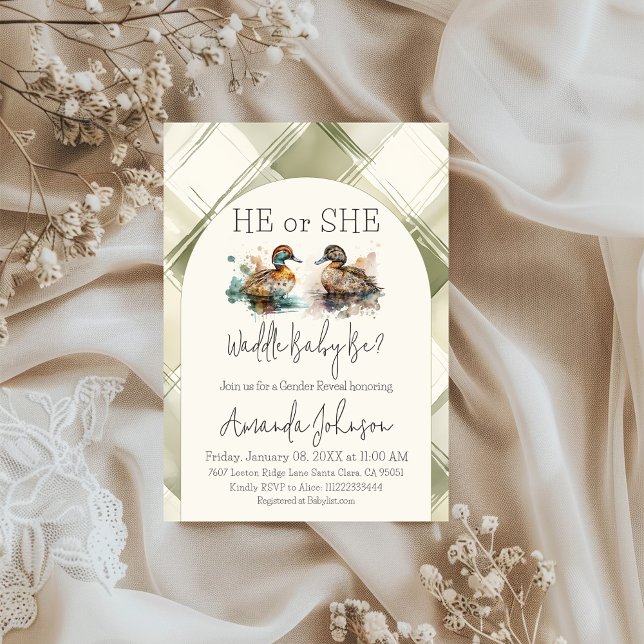 Convites Waddle É A Revelação Do Gênero Do Pato De Mallard (Criador carregado)