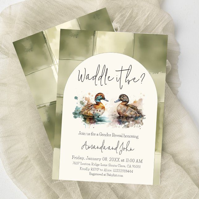 Convites Waddle Elegante É A Revelação De Gênero Do Pato De (Criador carregado)