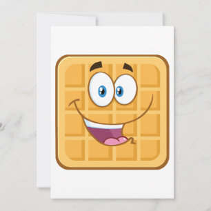 Convites Waffle Feliz Kawaii Sorriso Comida de Café da Manh
