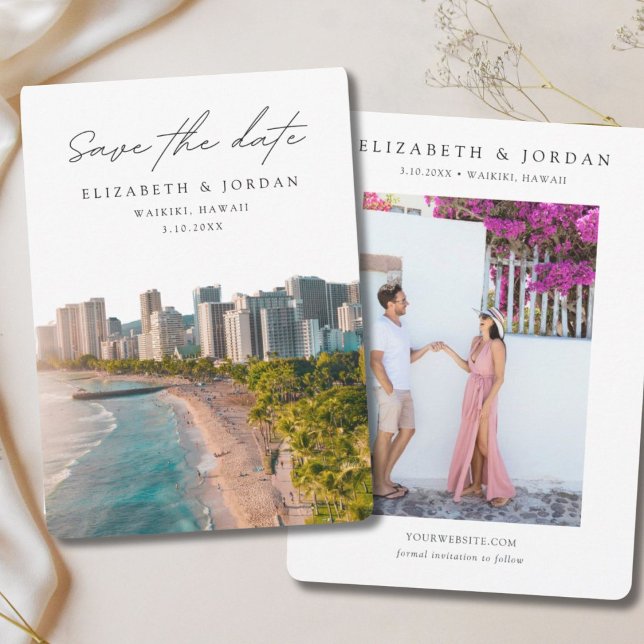 Convites Waikiki Salve a Data Casamento no Havaí (Waikiki Save the Date Hawaii Wedding Invitation
)