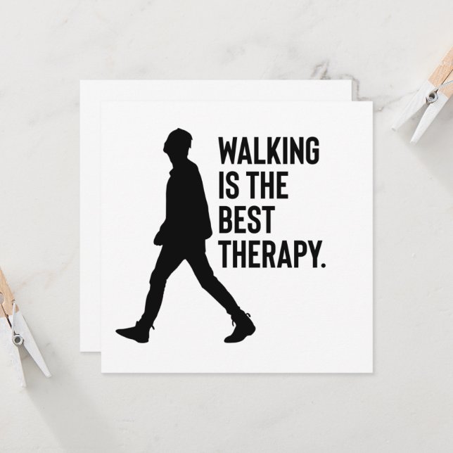 Convites Walking is the Best Therapy Quote (Frente/Verso In Situ)