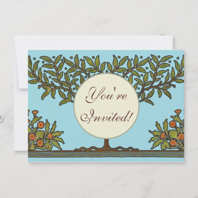 Convites Wallpaper Floral William Morris Tree Frieze (Frente)