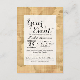 Convites Wanderlust..." Citação de Viagem em Papel Vintage