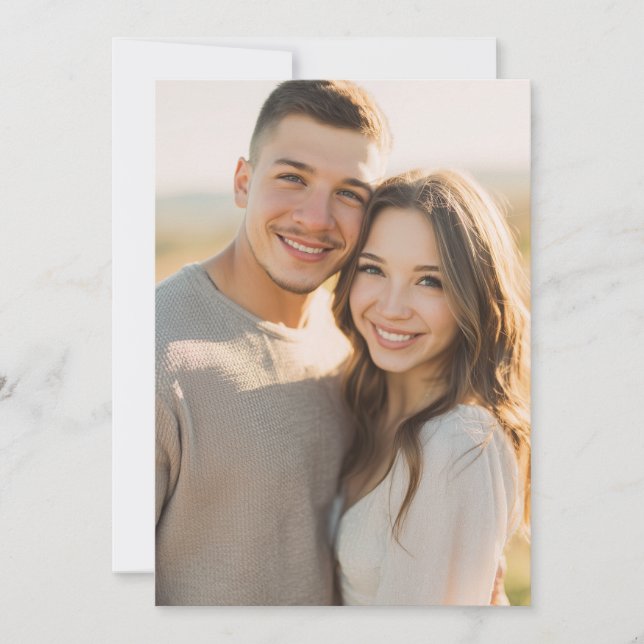 Convites Warm Beige Realistic Photo (Frente)