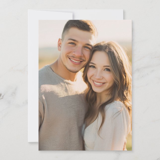 Convites Warm Beige Romantic Photo (Frente)