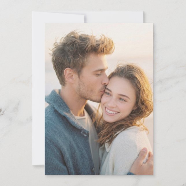 Convites Warm Beige Romantic Photo (Frente)